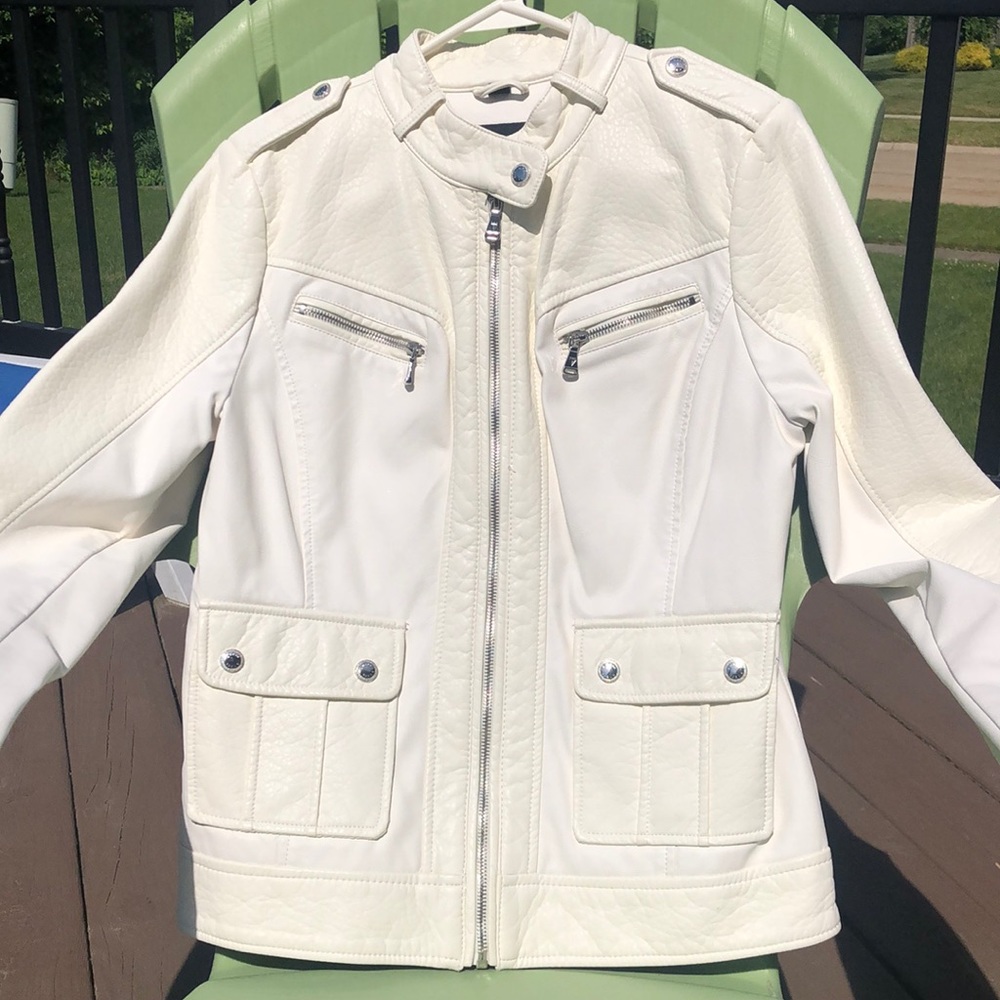 Guess Faux Leather Moto/Biker Jacket, M